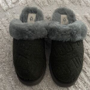 UGG Gray Fuzzy Slippers